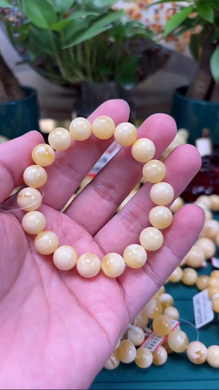 手链蜜蜡未镶嵌p98臻品俄料浓蜡妖孽手串 12.45克 10mm