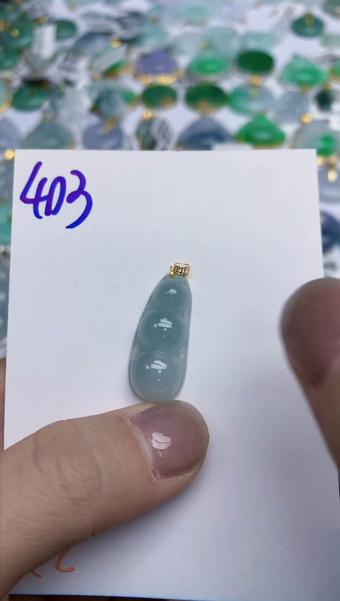 【闪购商品】翡翠挂件18K金镶嵌天然翡翠A货
