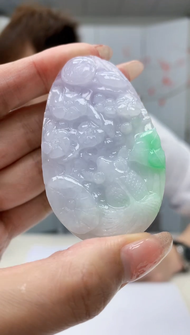 【闪购商品】定制翡翠未镶嵌4868MM-毛货挂件146