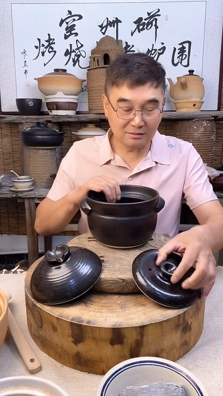 陶土黑色三合炊1.8升干烧煲手工款