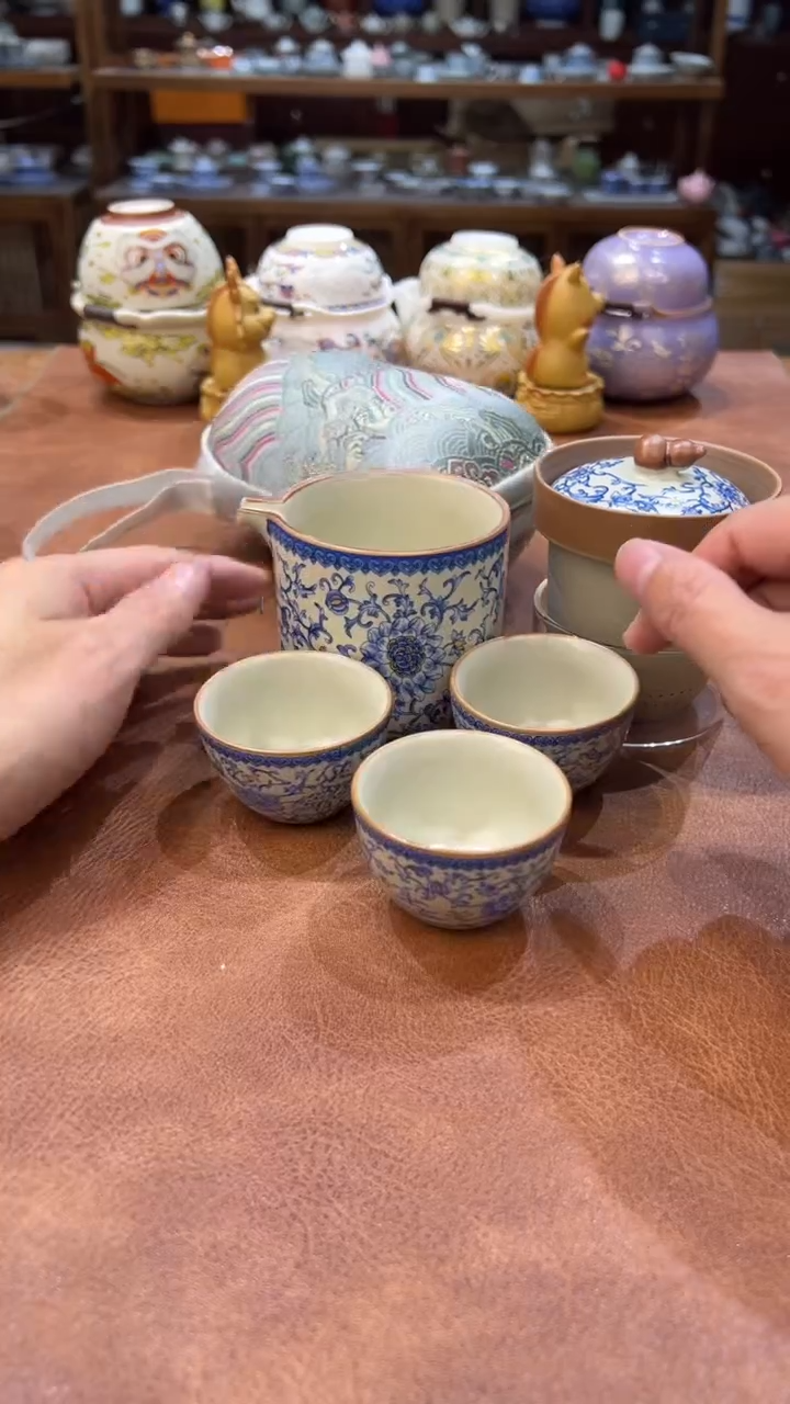 真的很便宜会开片的旅行茶具