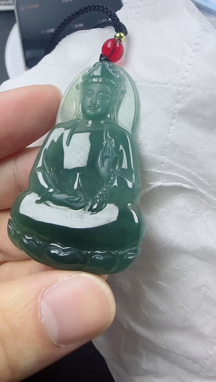 【闪购商品】翡翠颈饰未镶嵌素衣观音11111