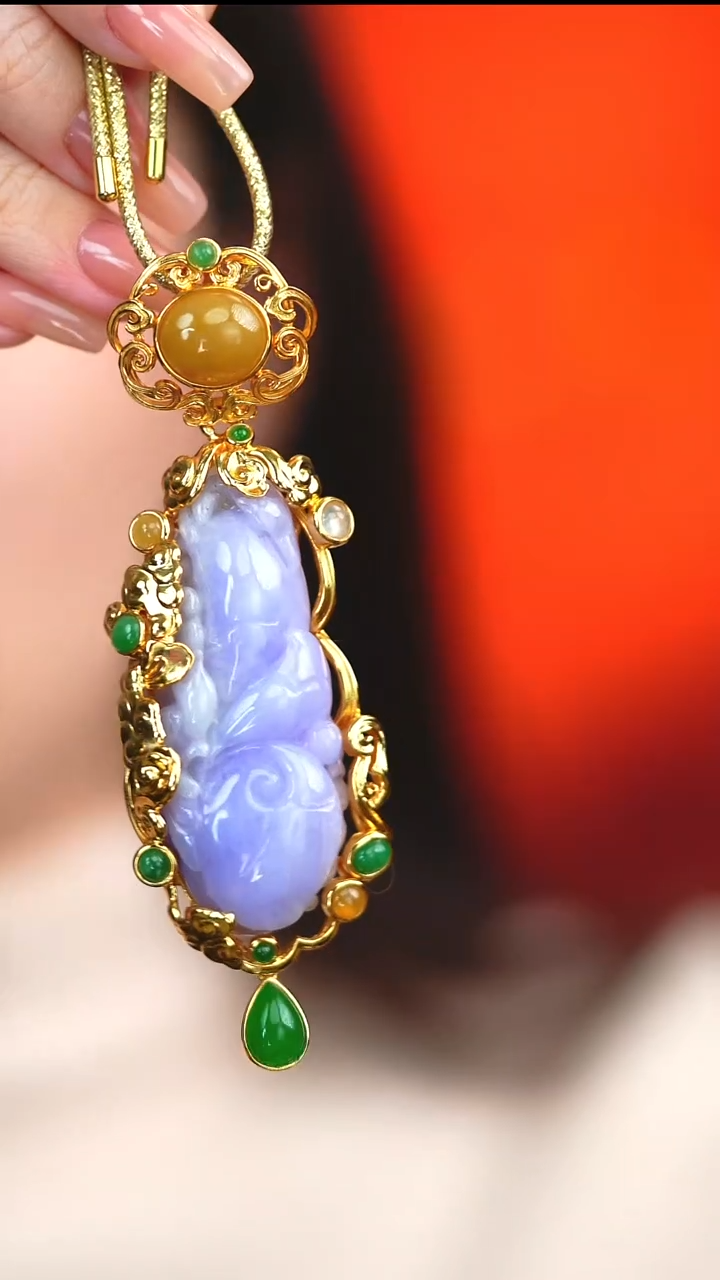 吊坠(不含链)银S925镶嵌翡翠新款