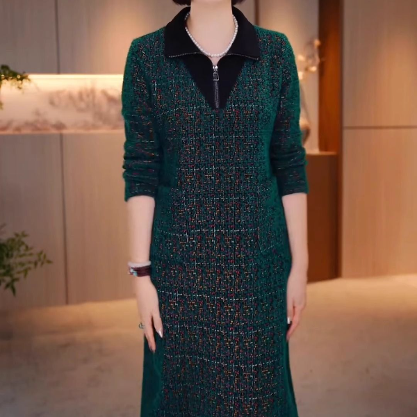 M543 连衣裙女新款长袖修身显瘦高级感复古中长款裙子