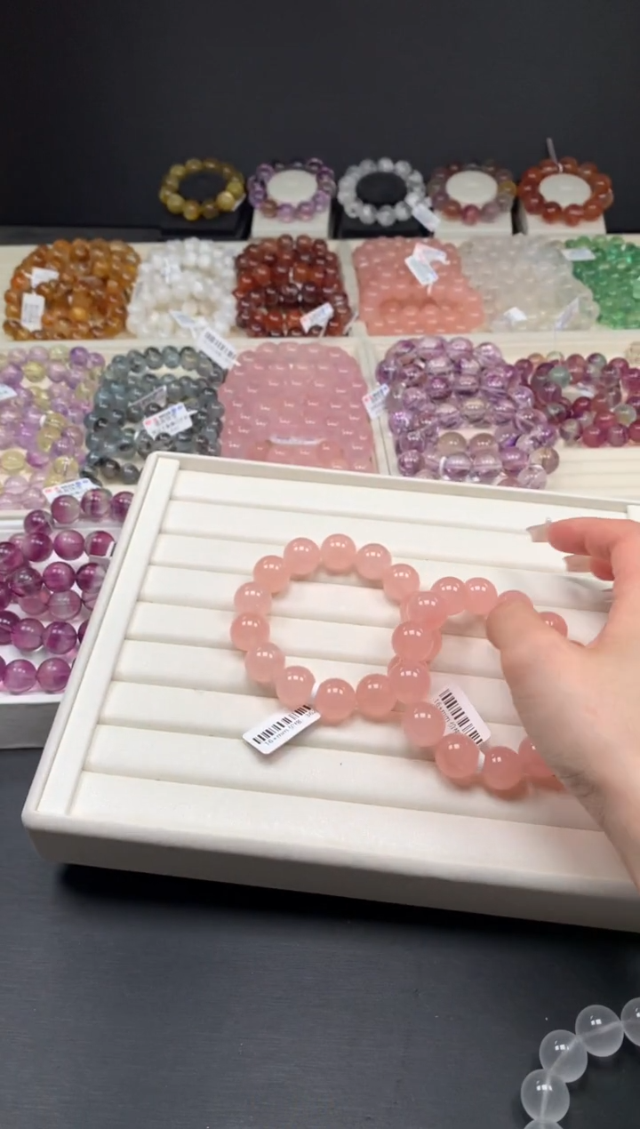 【闪购商品】烟晶手链未镶嵌多样性发一西柚粉16,A23