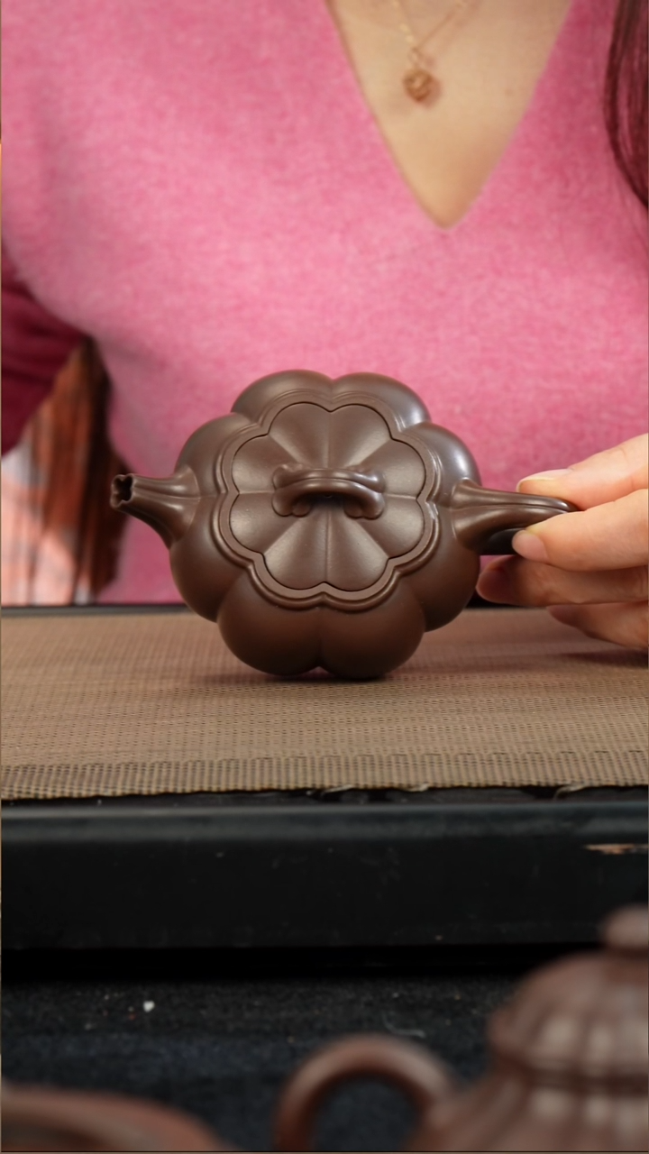 茶壶紫砂老紫泥筋纹花语160