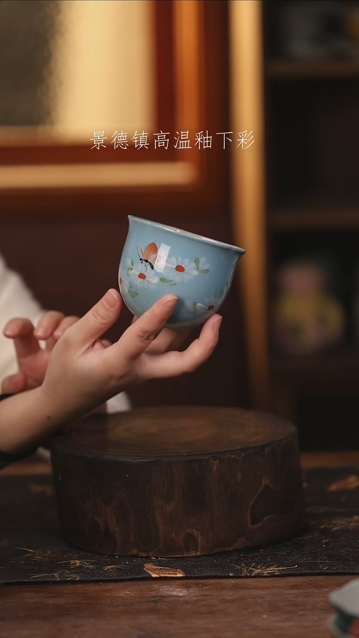 陶瓷 景德镇高温釉下手绘陶瓷@L668@