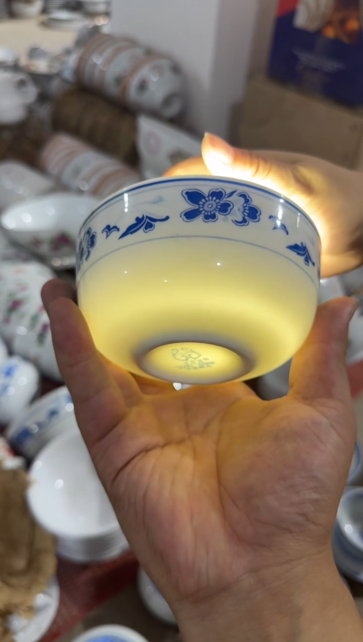 摆件蓝海棠碗11.5厘米有瑕请慎拍