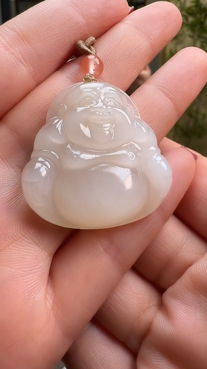【闪购商品】和田玉吊坠未镶嵌1019藕粉佛公