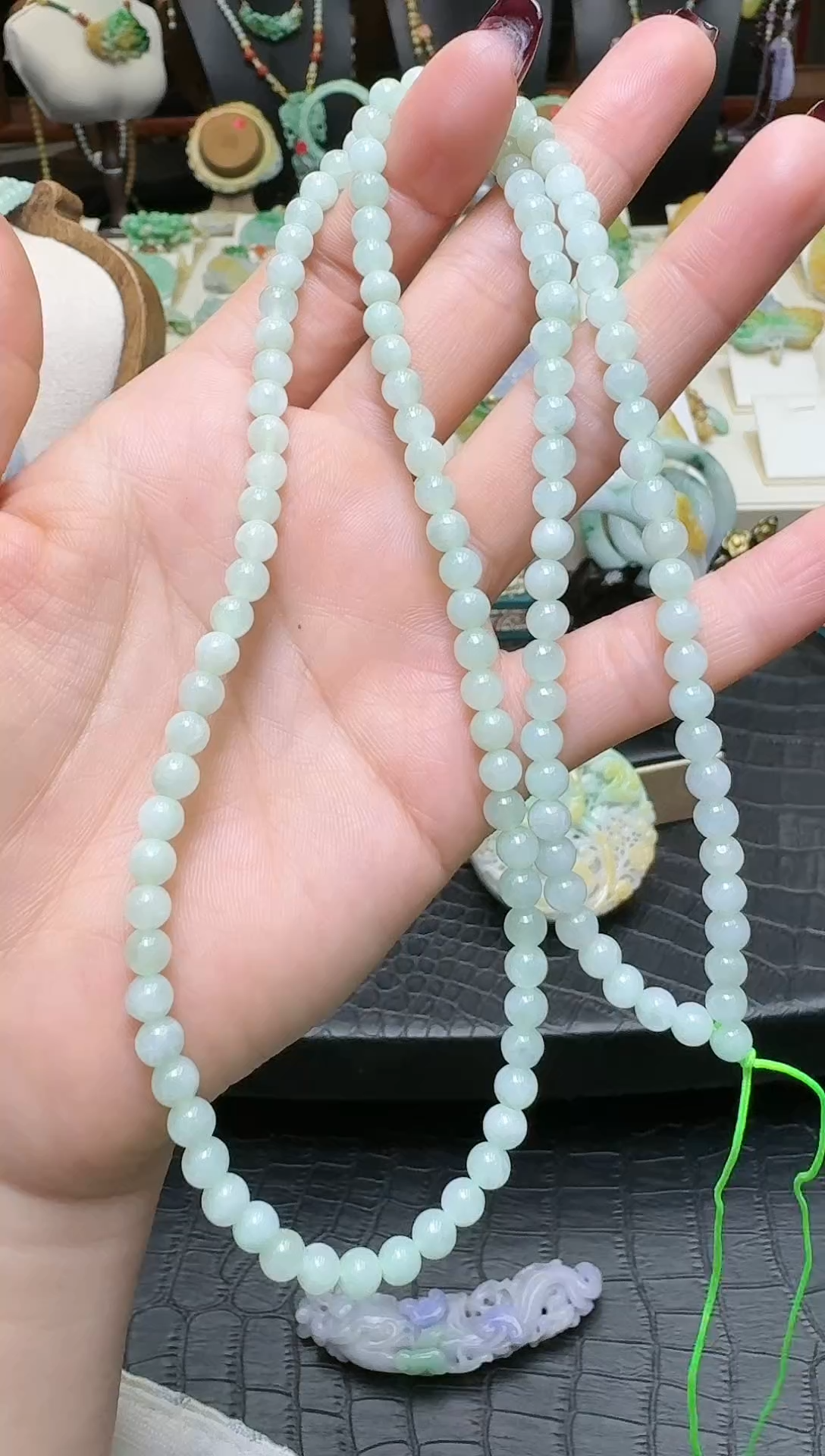 【闪购商品】翡翠颈饰未镶嵌圆珠项链