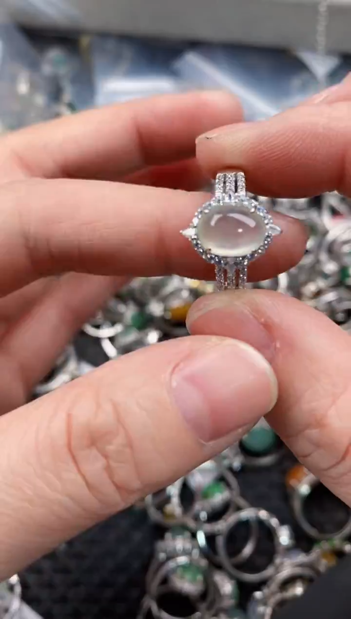 银S925镶嵌戒指翡翠11-11     1