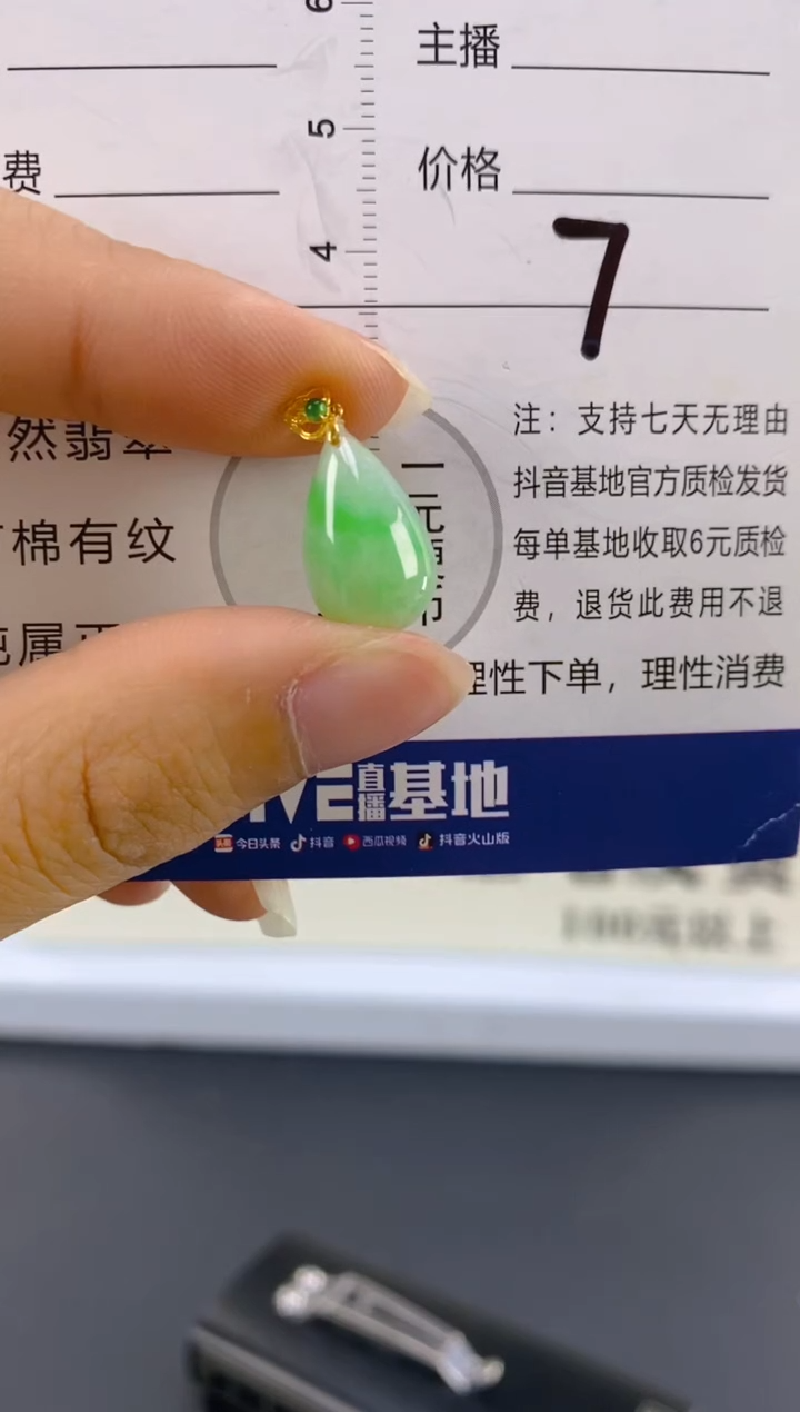 【闪购商品】翡翠颈饰18K金镶嵌天然A货翡翠
