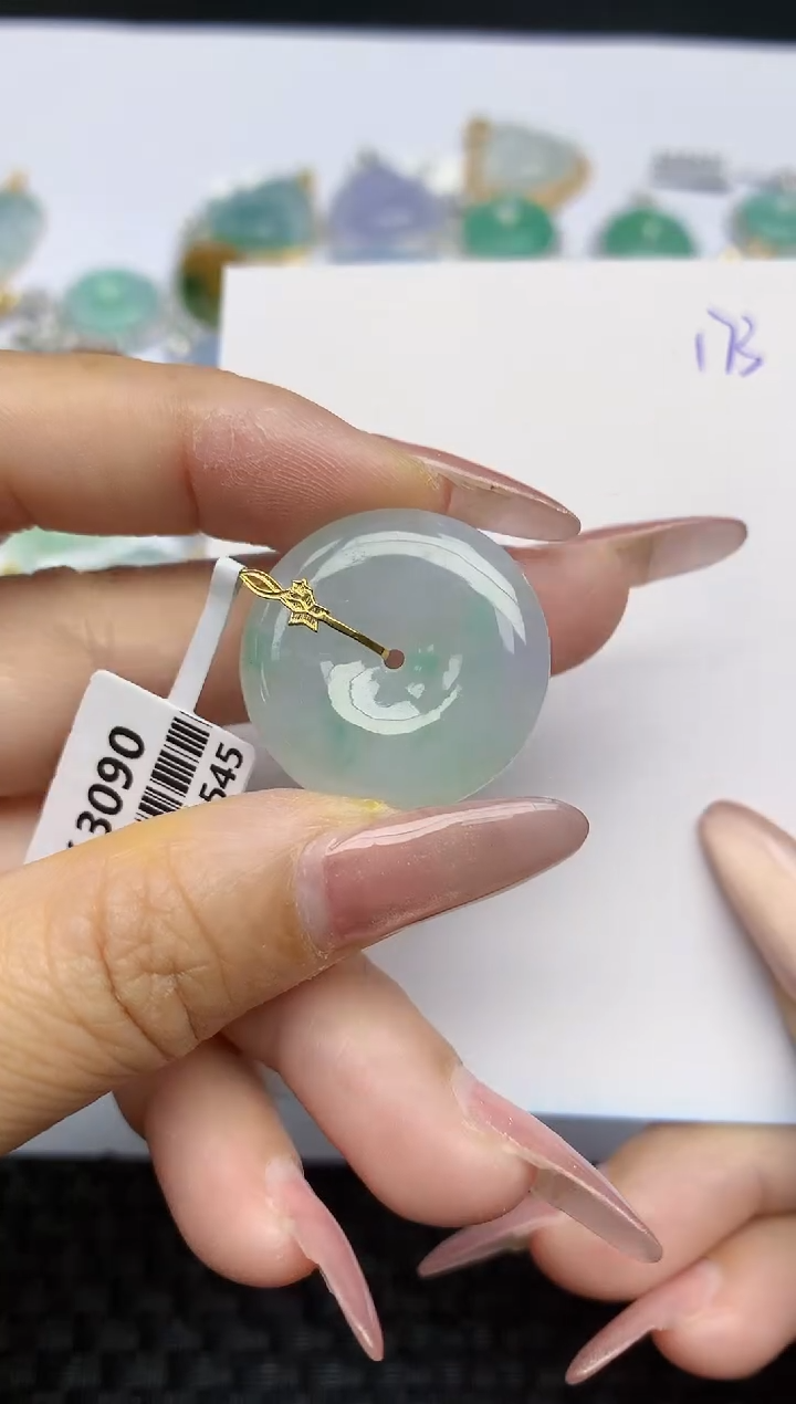 【闪购商品】翡翠颈饰18K金镶嵌天然A货翡翠 173