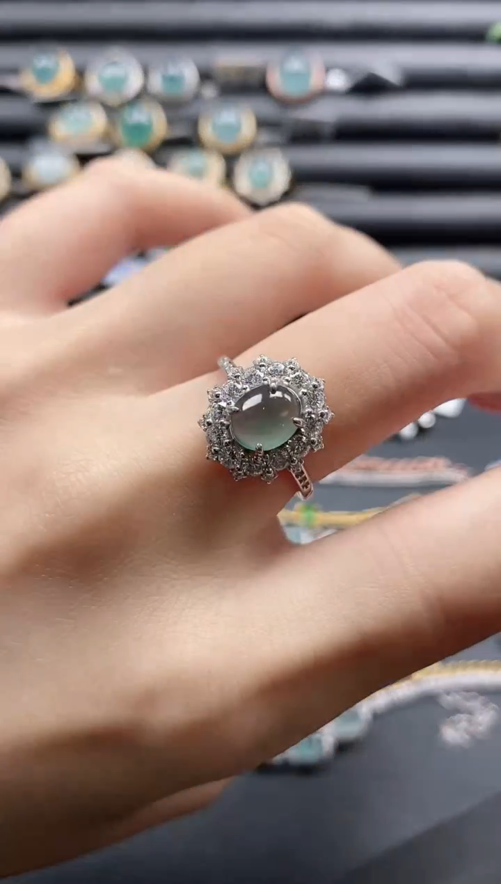 【闪购商品】翡翠戒指银S925镶嵌11111