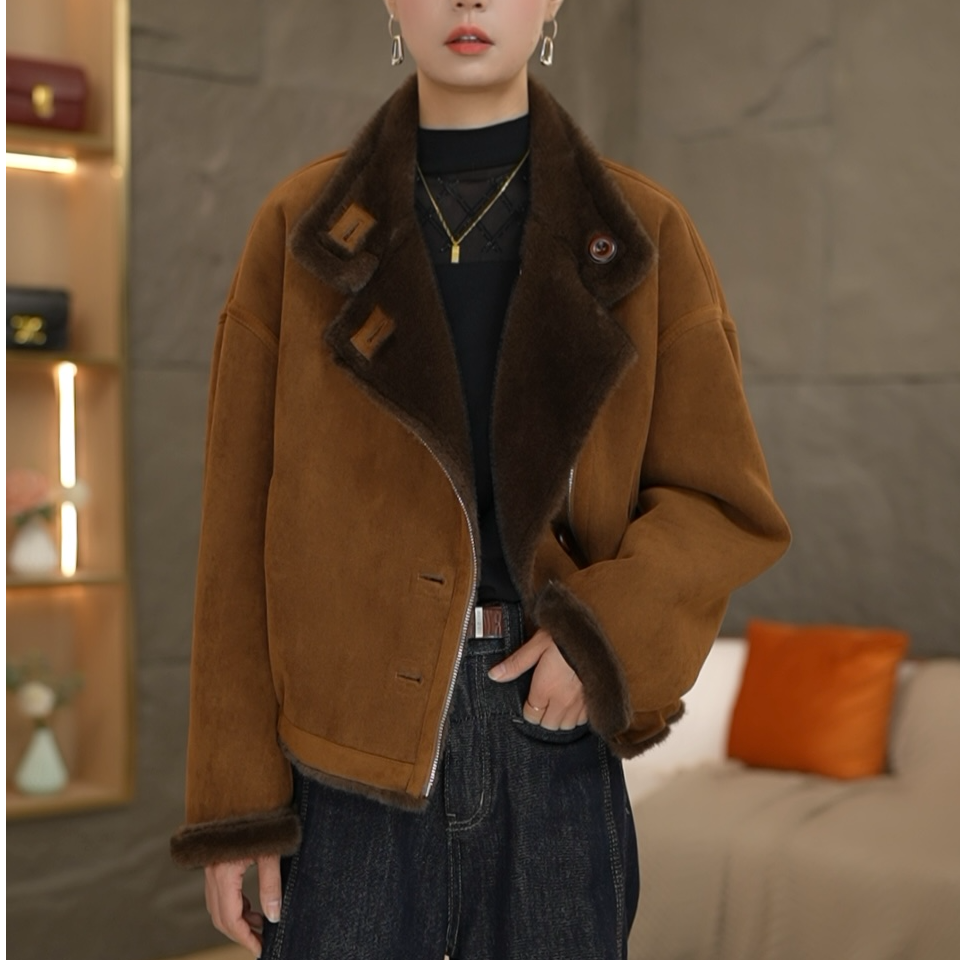 【2026】新款复古美拉德翻领双面双穿保暖洋气高档冬季外套