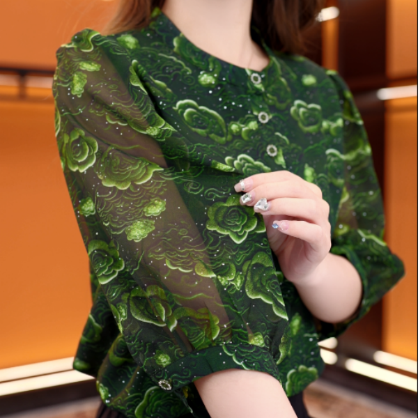 2025新款青鸾踏云高级圆领气质小衫套头衬衫洋气衣服时髦上衣打底