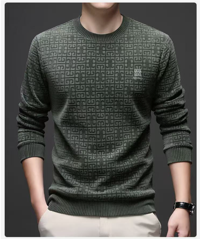 宽松加绒圆领国潮常规秋冬长袖露营风男士卫衣套装L035