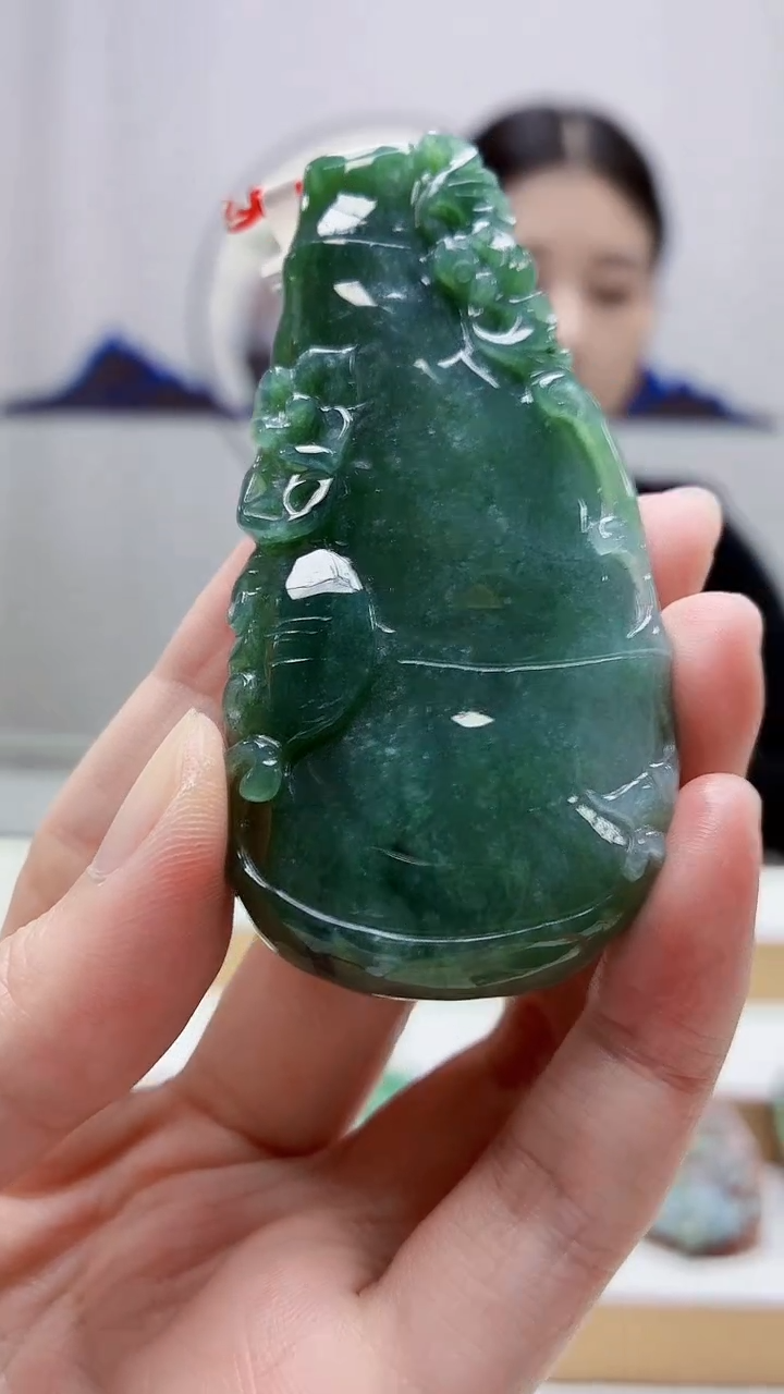 未镶嵌定制翡翠4812zm-毛货挂件27竹节