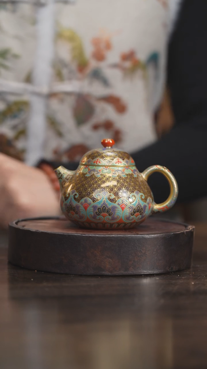 【闪购商品】杯117柴房陶瓷丨珐琅彩梨壶