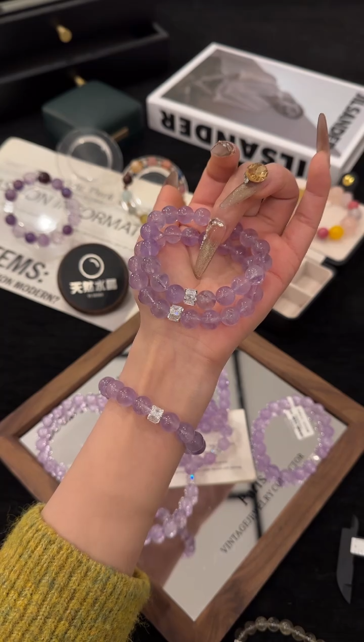 合金手链水晶紫水晶x3524