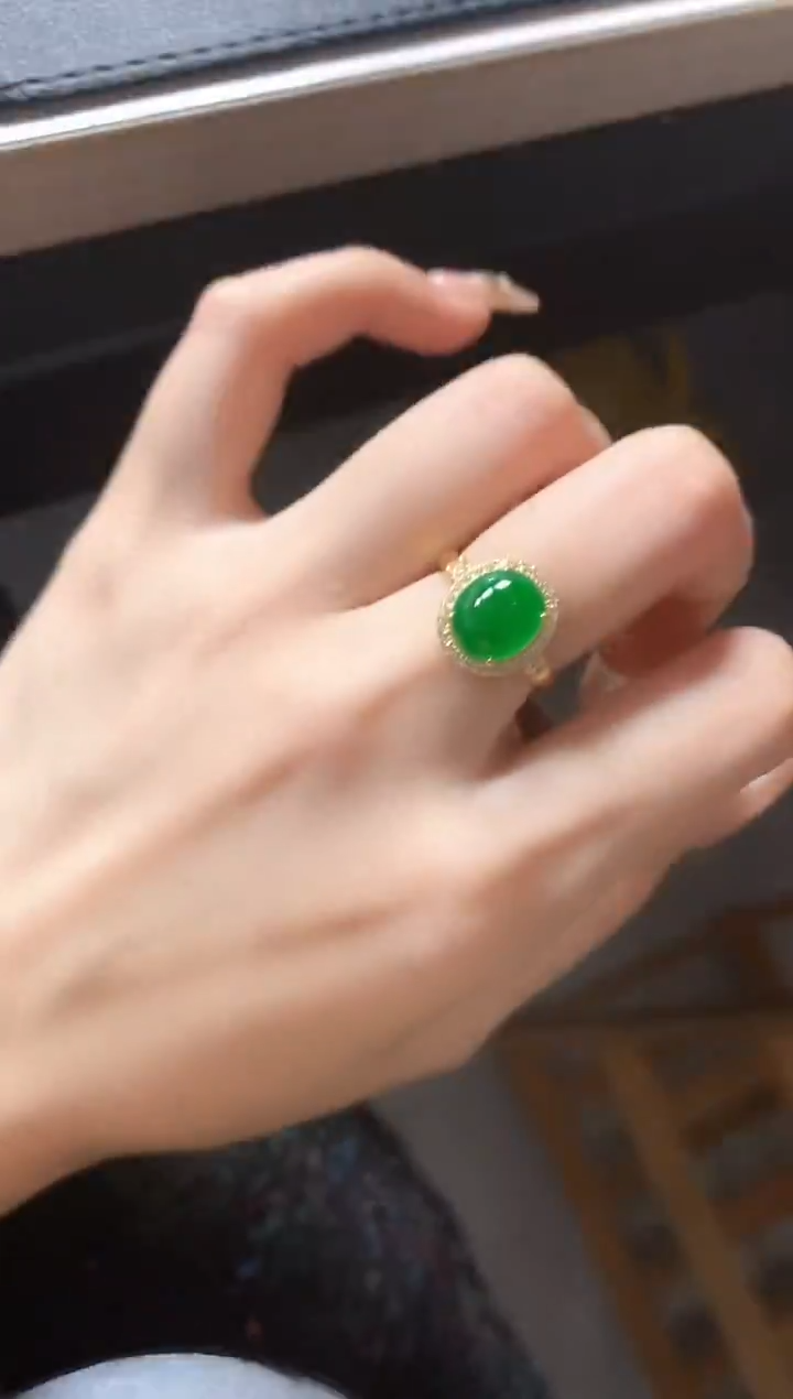 银S925镶嵌戒指翡翠51151