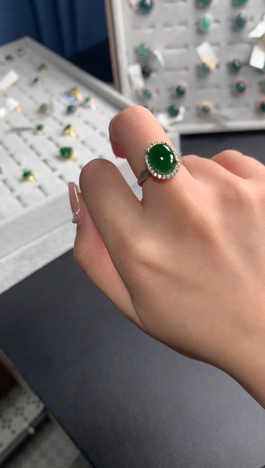 【闪购商品】翡翠戒指银S925镶嵌52141