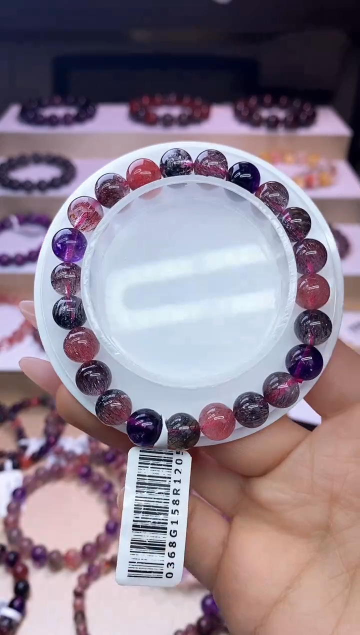 【闪购商品】水晶手链未镶嵌黑加仑超七单圈8m+