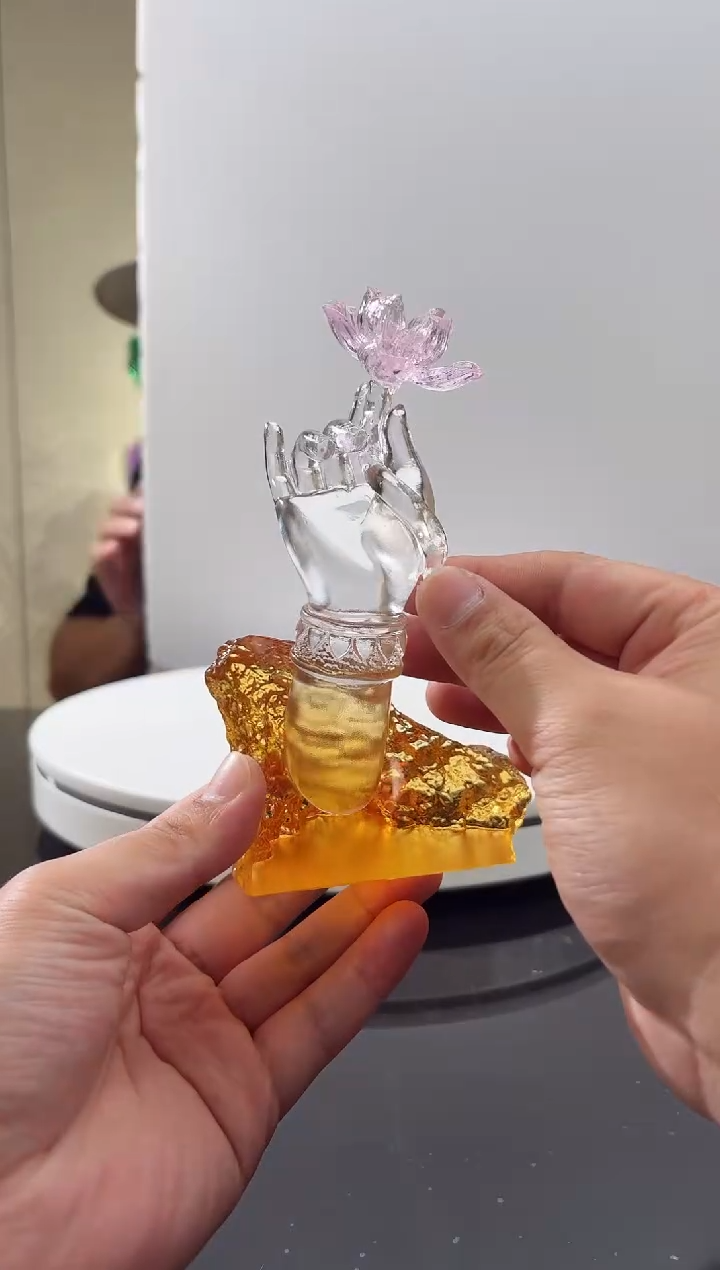 摆件红莲佛手艺术摆件