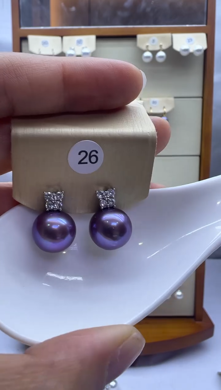 银S925镶嵌耳饰淡水珍珠26