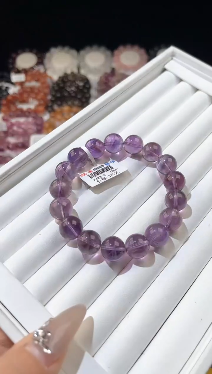 【闪购商品】水晶手链未镶嵌多样性发一紫水12mm
