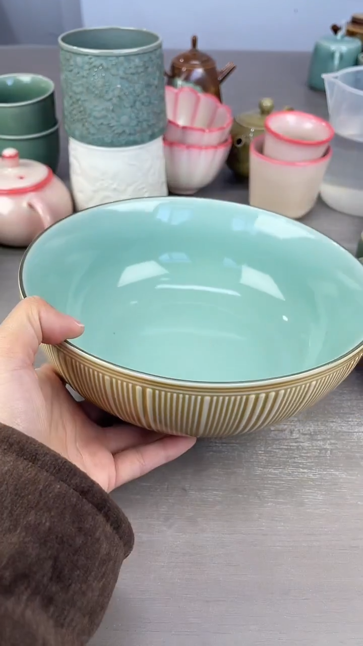 青瓷汤盆汤盆微瑕20直径