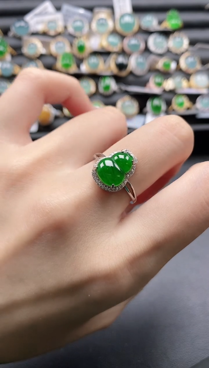 【闪购商品】翡翠戒指银S925镶嵌1111