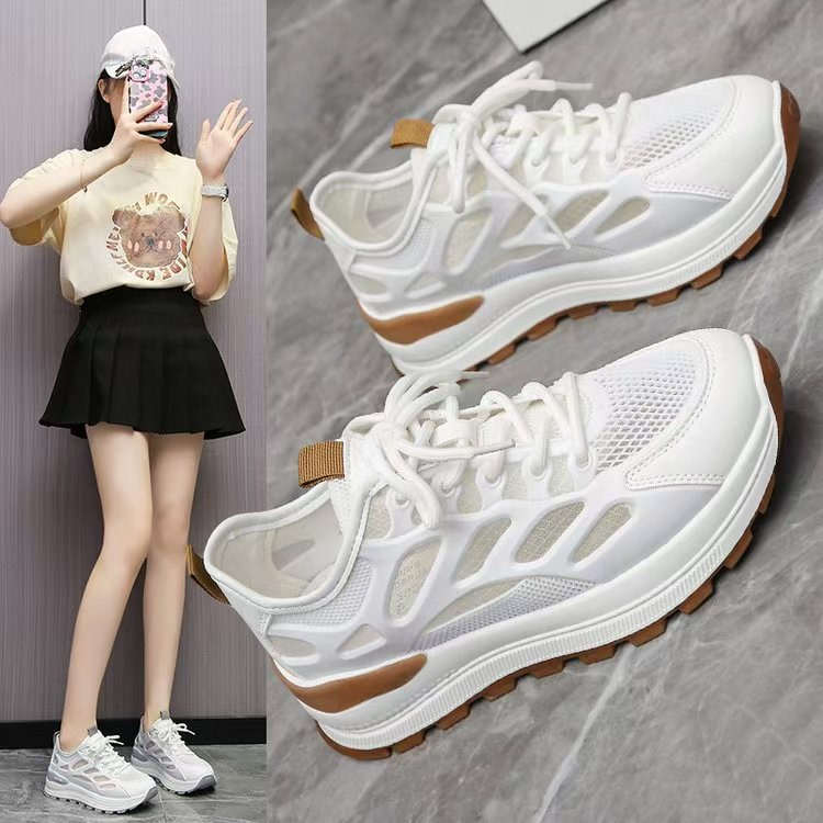 时尚休闲鞋女鞋夏季透气一脚蹬百搭小白鞋