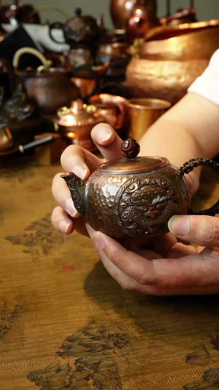纯紫铜麒麟泡茶壶（冲之雅器）