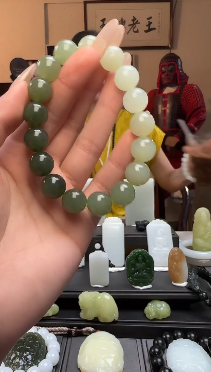 【闪购商品】和田玉晴水圆珠未镶嵌手串