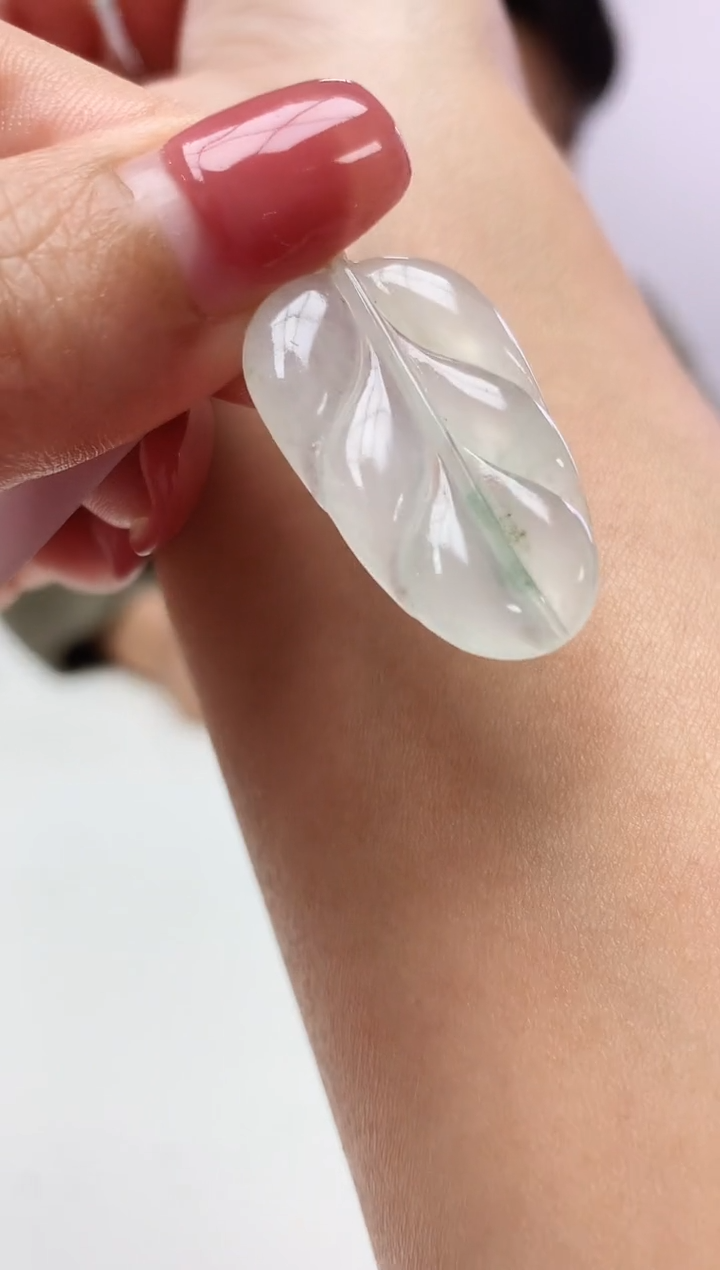 定制翡翠未镶嵌888xm-毛货叶子78赠金扣
