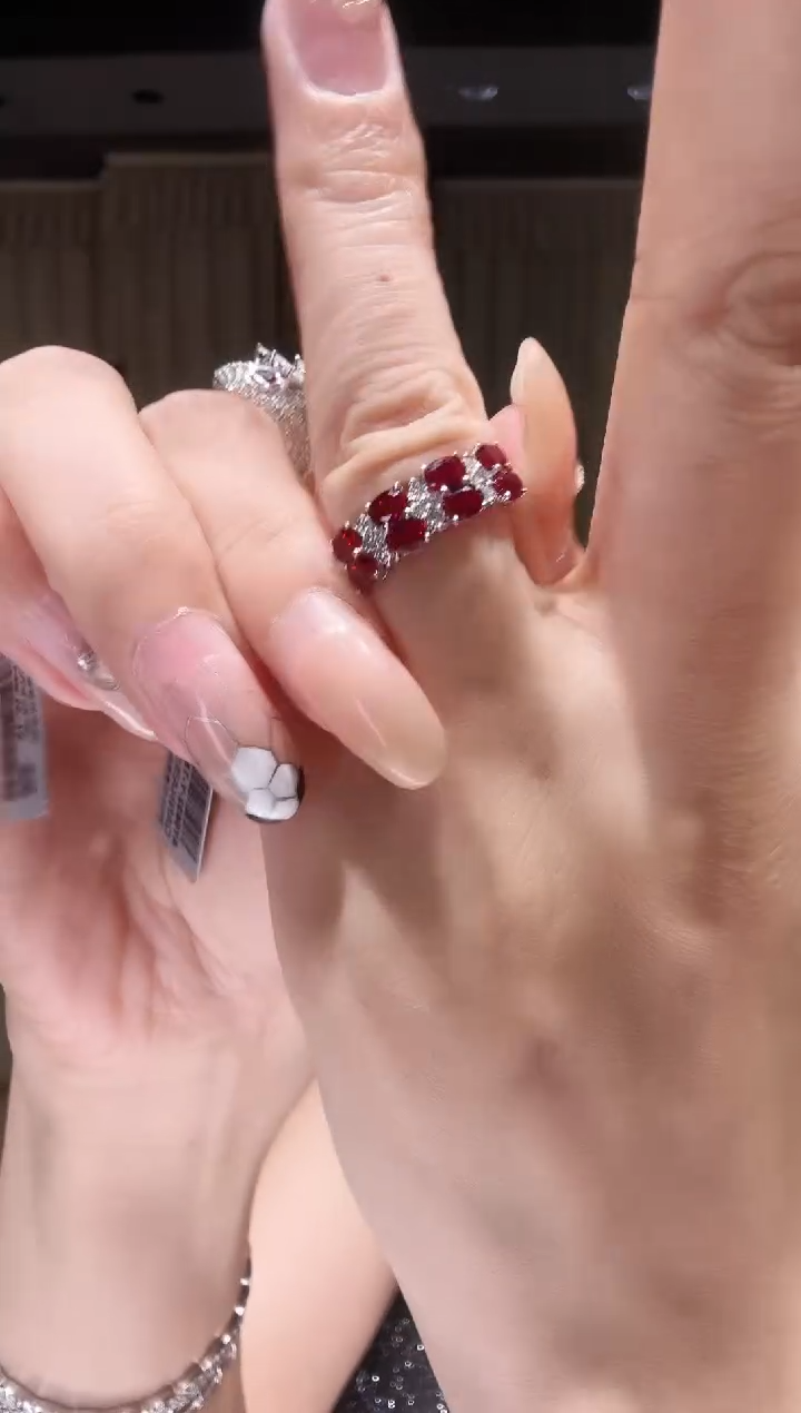 铂Pt950镶嵌戒指钻石AY0486-PT-