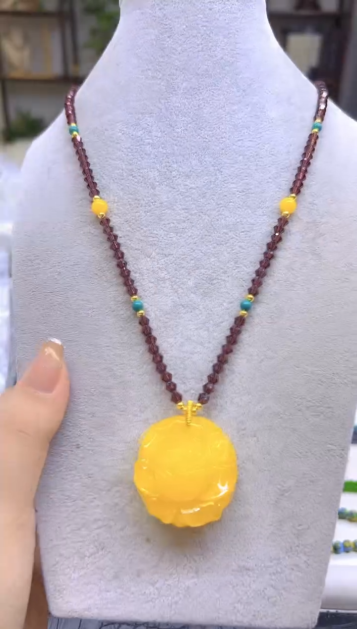 未镶嵌毛衣链蜜蜡DIY款M709