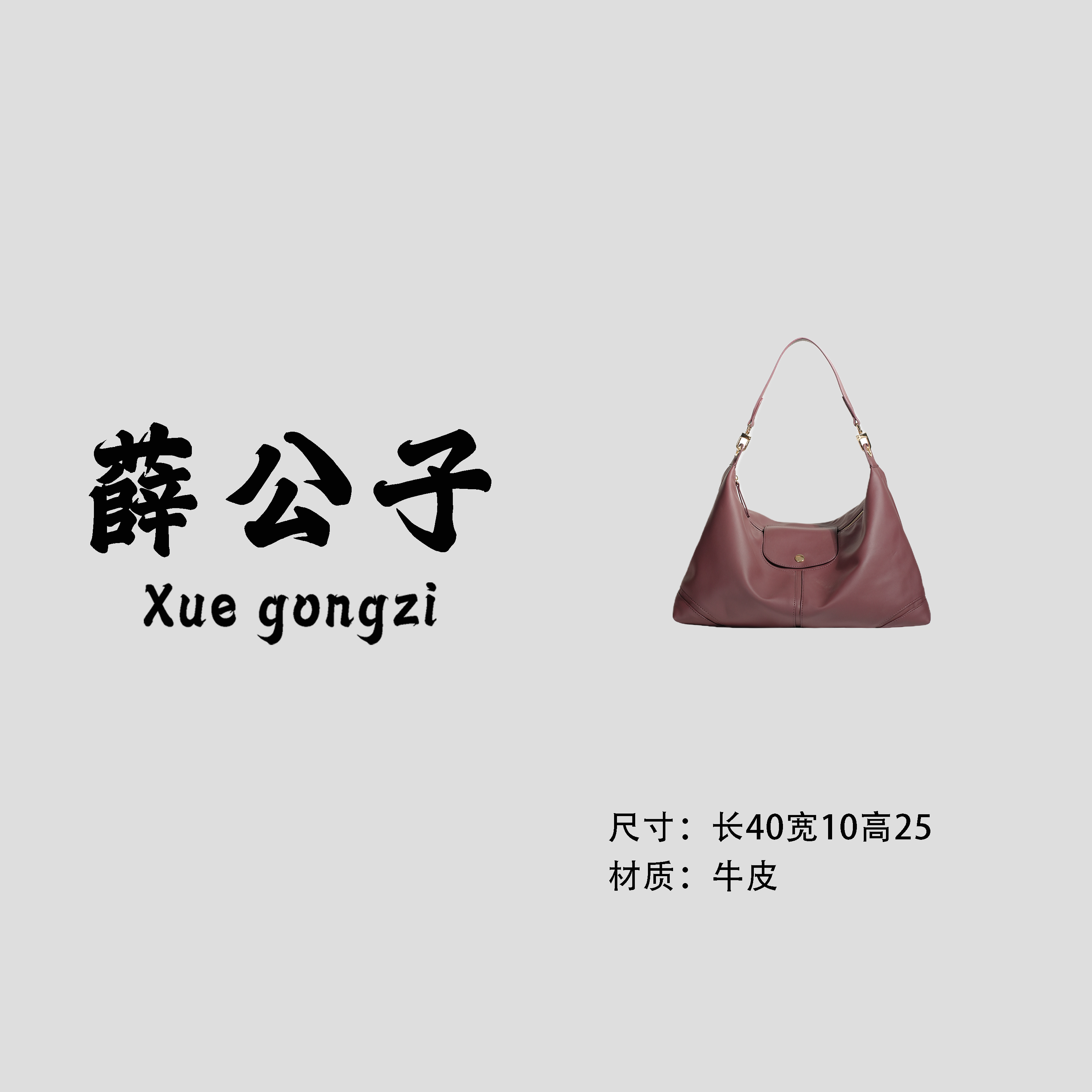 【薛公子】新款时尚单肩手提斜挎包BG251029-无花果色(假一赔四)