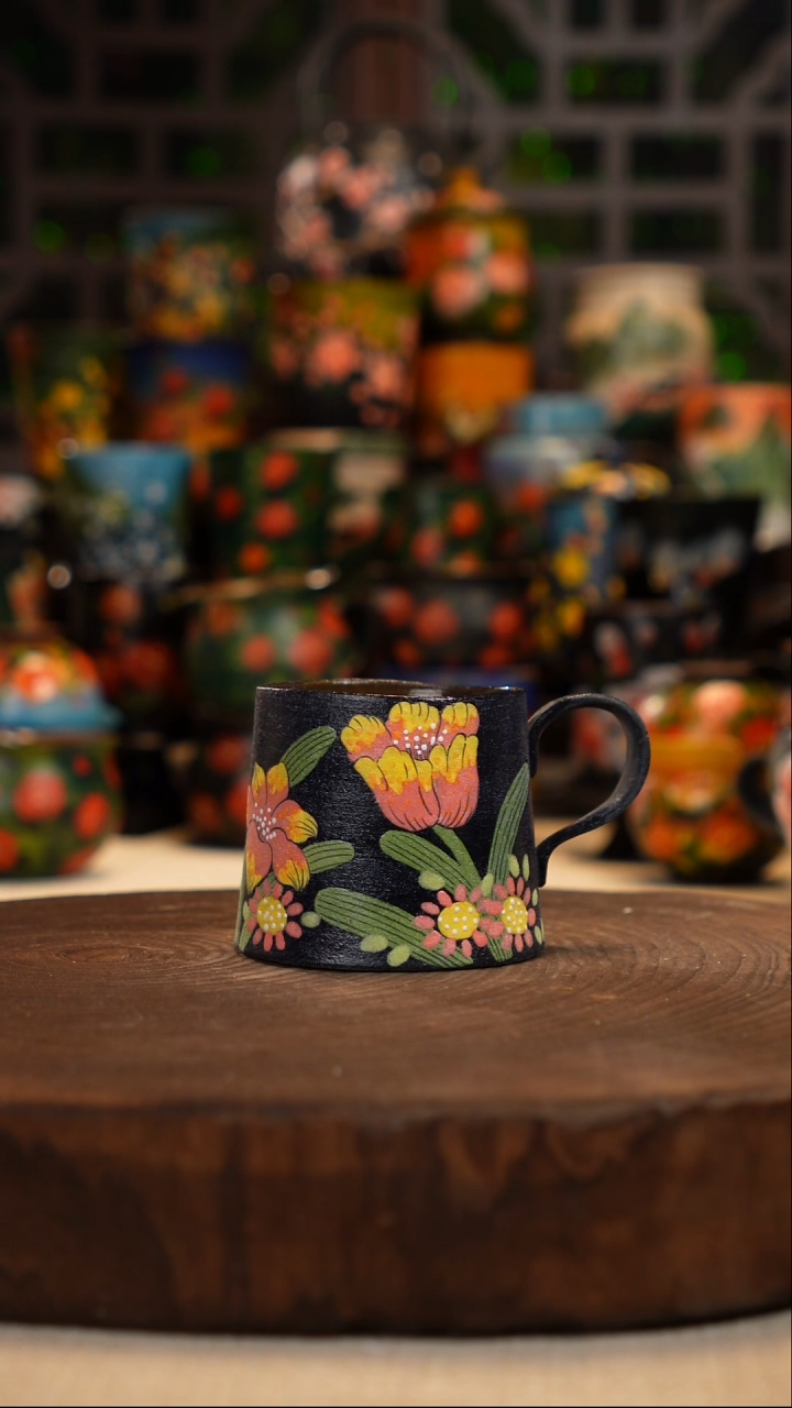 油画    釉下彩   杯子