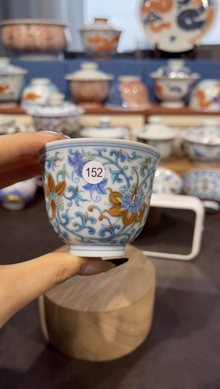 【闪购商品】杯152斗彩虫草描金银单杯