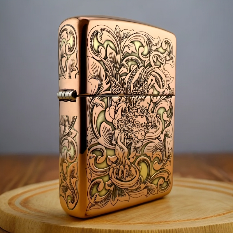 ZIPPO/之宝打火机财色双收镀紫铜盔甲双色创意男士礼物煤油DYJ1