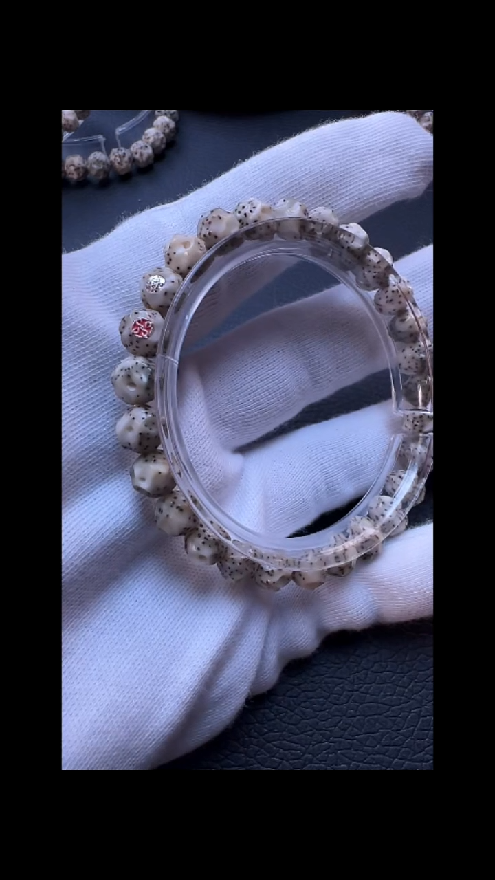 手串星月菩提7mm+小宝宝双粉标