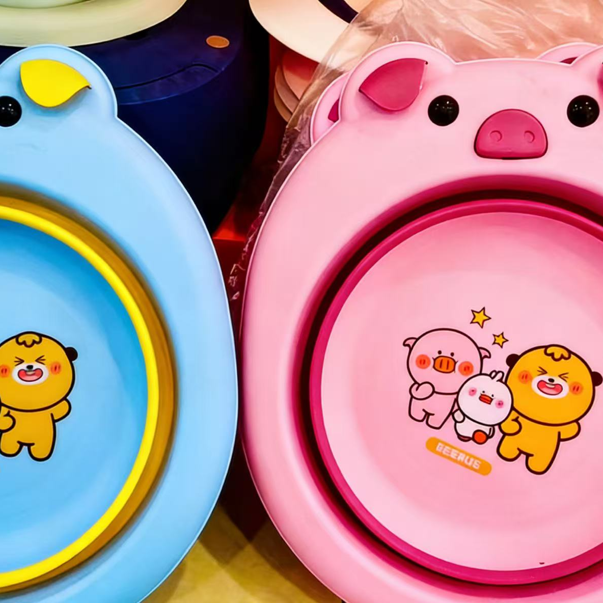 儿童可爱折叠盆便携式