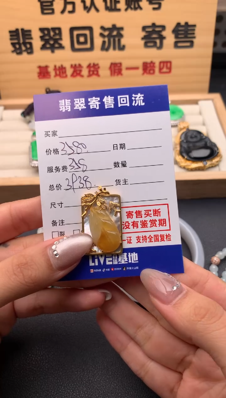 【闪购商品】翡翠颈饰18K金镶嵌10125040