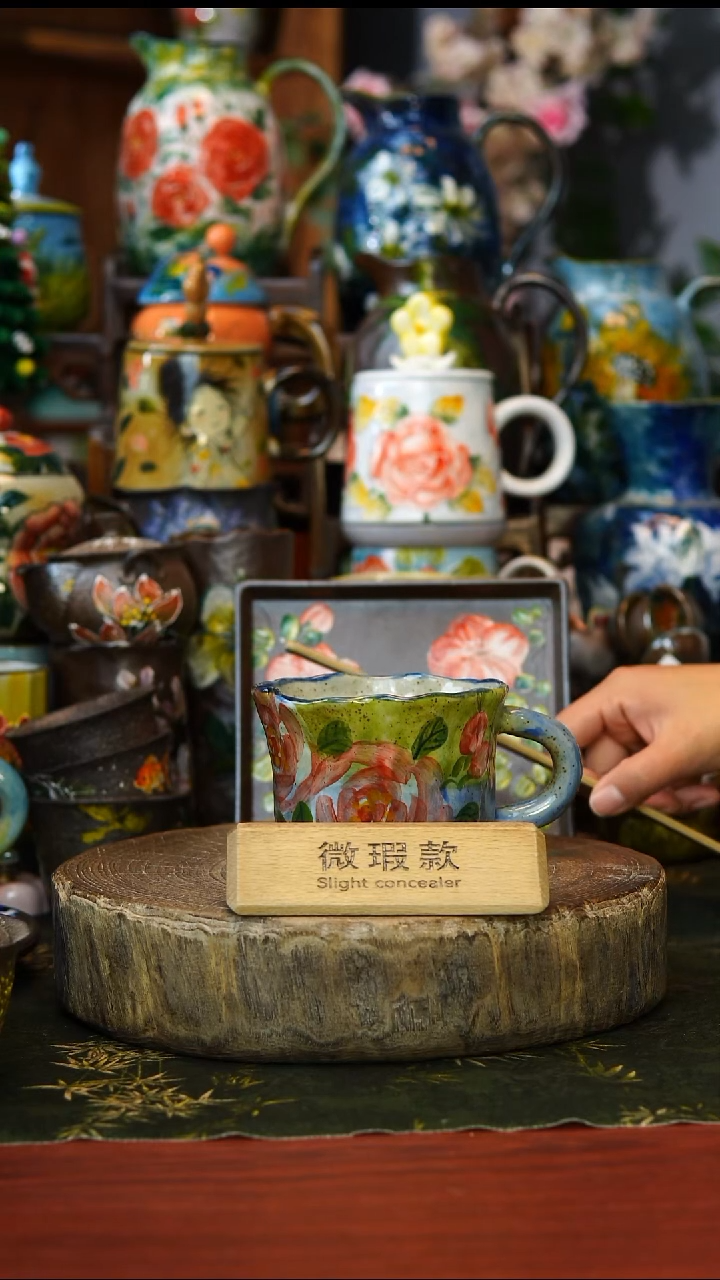 陶瓷微瑕48景德镇手工陶瓷釉下彩