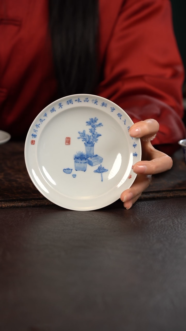 【闪购商品】杯聚澜堂平安清供高脚果盘直口瓶