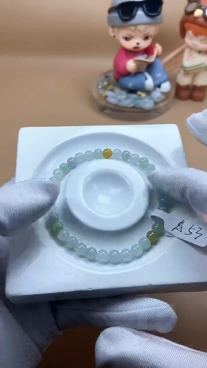 【闪购商品】翡翠手串未镶嵌天然翡翠A货手串A53