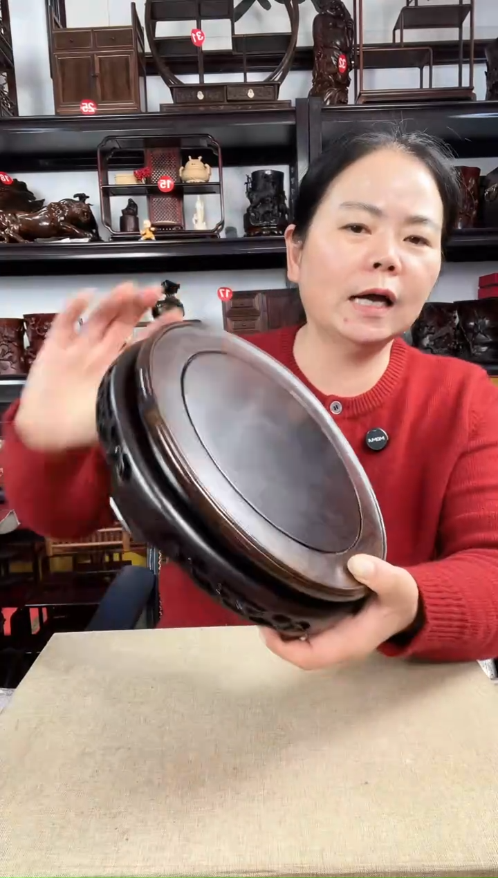 木老李红木工艺品23公分细花