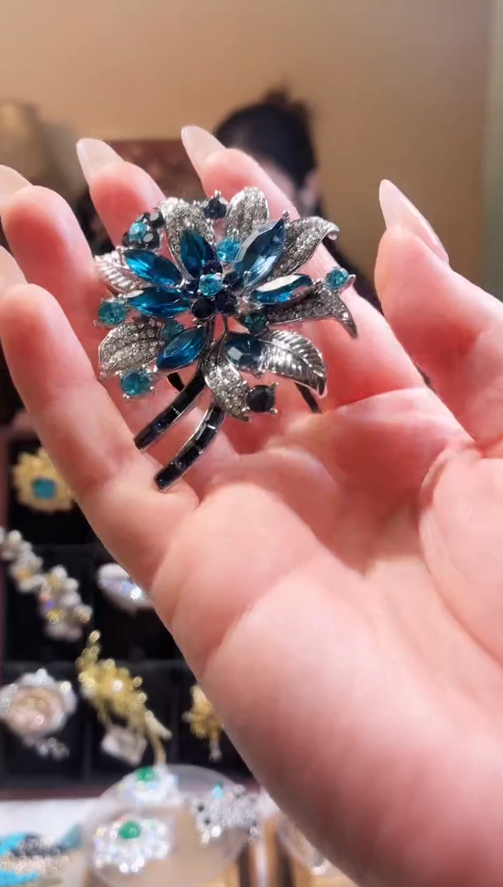 合成立方氧化锆铜合金蓝色恋花